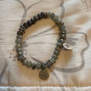 Kinsley Armelle Charcoal and Silver Beaded Bracelet